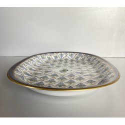 VASSOIO OVALE PORCELLANA Limoges FRANCE DECORO DIPINTO A MANO Pier GRAPPOLI UVA