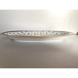 VASSOIO OVALE PORCELLANA Limoges FRANCE DECORO DIPINTO A MANO Pier GRAPPOLI UVA