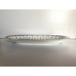 VASSOIO OVALE PORCELLANA Limoges FRANCE DECORO DIPINTO A MANO Pier GRAPPOLI UVA