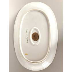 VASSOIO OVALE PORCELLANA Limoges FRANCE DECORO DIPINTO A MANO Pier GRAPPOLI UVA