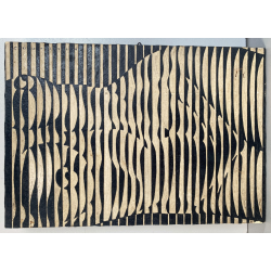 DIPINTO ACRILICO TAVOLA ASTRATTO LM Rigon 1966 NUDO FIGURA FEMMINILE OPTICAL ART
