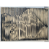 DIPINTO ACRILICO TAVOLA ASTRATTO LM Rigon 1966 NUDO FIGURA FEMMINILE OPTICAL ART