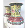 COPPIA VASO PORCELLANA CINESE ISTORIATO FAMILLE ROSE  26,5 cm/h VINTAGE '50