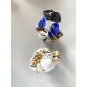 COPPIA STATUINE PORCELLANA CAPODIMONTE  FIGURE CACCIATORE VENDITRICE FRUTTA '900
