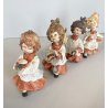 4 FIGURE CHIERICHETTI PORCELLANA Biscuit CAPODIMONTE "Rori" PROCESSIONE BIMBI