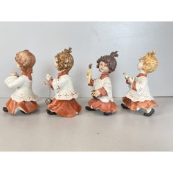 4 FIGURE CHIERICHETTI PORCELLANA Biscuit CAPODIMONTE "Rori" PROCESSIONE BIMBI