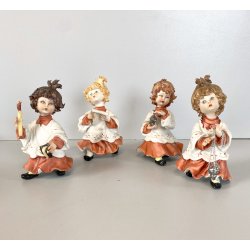 4 FIGURE CHIERICHETTI PORCELLANA Biscuit CAPODIMONTE "Rori" PROCESSIONE BIMBI