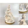 STATUINA FIGURA PORCELLANA CAPODIMONTE FANCIULLA SEDUTA Cedraschi MILANO '50s