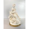STATUINA FIGURA PORCELLANA CAPODIMONTE FANCIULLA SEDUTA Cedraschi MILANO '50s
