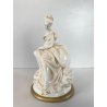 STATUINA FIGURA PORCELLANA CAPODIMONTE FANCIULLA SEDUTA Cedraschi MILANO '50s