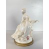 STATUINA FIGURA PORCELLANA CAPODIMONTE FANCIULLA SEDUTA Cedraschi MILANO '50s