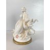 STATUINA FIGURA PORCELLANA CAPODIMONTE FANCIULLA SEDUTA Cedraschi MILANO '50s
