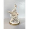 STATUINA FIGURA PORCELLANA CAPODIMONTE FANCIULLA SEDUTA Cedraschi MILANO '50s