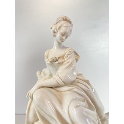 STATUINA FIGURA PORCELLANA CAPODIMONTE FANCIULLA SEDUTA Cedraschi MILANO '50s