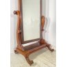 ANTICA GRANDE PSICHE SPECCHIO SPECCHIERA LEGNO MOGANO EPOCA 1900 VITTORIANA