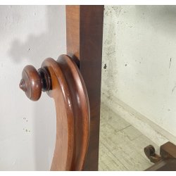 ANTICA GRANDE PSICHE SPECCHIO SPECCHIERA LEGNO MOGANO EPOCA 1900 VITTORIANA
