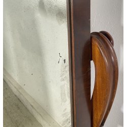 ANTICA GRANDE PSICHE SPECCHIO SPECCHIERA LEGNO MOGANO EPOCA 1900 VITTORIANA