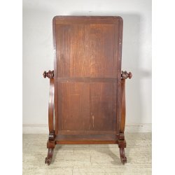 ANTICA GRANDE PSICHE SPECCHIO SPECCHIERA LEGNO MOGANO EPOCA 1900 VITTORIANA