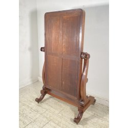 ANTICA GRANDE PSICHE SPECCHIO SPECCHIERA LEGNO MOGANO EPOCA 1900 VITTORIANA