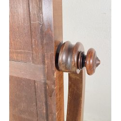 ANTICA GRANDE PSICHE SPECCHIO SPECCHIERA LEGNO MOGANO EPOCA 1900 VITTORIANA