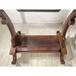ANTICA GRANDE PSICHE SPECCHIO SPECCHIERA LEGNO MOGANO EPOCA 1900 VITTORIANA
