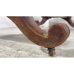 ANTICA GRANDE PSICHE SPECCHIO SPECCHIERA LEGNO MOGANO EPOCA 1900 VITTORIANA