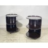 COPPIA COMODINI SPACE AGE ANNI 70 LEGNO LACCATO MARRONE VINTAGE DESIGN