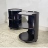 COPPIA COMODINI SPACE AGE ANNI 70 LEGNO LACCATO MARRONE VINTAGE DESIGN