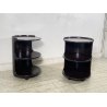 COPPIA COMODINI SPACE AGE ANNI 70 LEGNO LACCATO MARRONE VINTAGE DESIGN