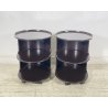 COPPIA COMODINI SPACE AGE ANNI 70 LEGNO LACCATO MARRONE VINTAGE DESIGN