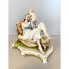 STATUINA FIGURA PORCELLANA CAPODIMONTE Radaelli MATERNITà SCENA FAMILIARE '70/80