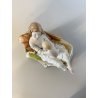 STATUINA FIGURA PORCELLANA CAPODIMONTE Radaelli MATERNITà SCENA FAMILIARE '70/80