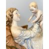 STATUINA FIGURA PORCELLANA CAPODIMONTE Radaelli MATERNITà SCENA FAMILIARE '70/80
