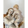 STATUINA FIGURA PORCELLANA CAPODIMONTE Radaelli MATERNITà SCENA FAMILIARE '70/80