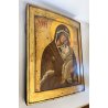 QUADRO ICONA RUSSA Madonna Jaroslawska Gesù bambino MATERNITà 32x38  '900