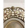 ANTICO CESTINO OVALE METALLO ARGENTATO DECORO MOTIVO TRAFORATO NEO/BAROCCO '900