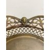 ANTICO CESTINO OVALE METALLO ARGENTATO DECORO MOTIVO TRAFORATO NEO/BAROCCO '900