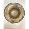 VASO COPPA FIORIERA CENTROTAVOLA METALLO ARGENTATO DECORO SBALZO BACELLATO H26cm