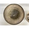 VASO COPPA FIORIERA CENTROTAVOLA METALLO ARGENTATO DECORO SBALZO BACELLATO H26cm