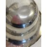 VASO COPPA FIORIERA CENTROTAVOLA METALLO ARGENTATO DECORO SBALZO BACELLATO H26cm