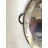 VASO COPPA FIORIERA CENTROTAVOLA METALLO ARGENTATO DECORO SBALZO BACELLATO H26cm