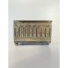 ANTICO SCRIGNA SCATOLA PORTAGIOIE CHIAVE OTTONE ARGENTATO DECORO SBALZO FINE 800