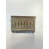 ANTICO SCRIGNA SCATOLA PORTAGIOIE CHIAVE OTTONE ARGENTATO DECORO SBALZO FINE 800
