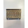 ANTICO SCRIGNA SCATOLA PORTAGIOIE CHIAVE OTTONE ARGENTATO DECORO SBALZO FINE 800