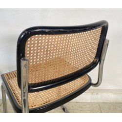 SET 4 SEDIA ACCIAIO CROMATO PAGLIA DI VIENNA DESIGN ANNI 60/70 CHAIR STILE CESCA