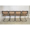 SET 4 SEDIA ACCIAIO CROMATO PAGLIA DI VIENNA DESIGN ANNI 60/70 CHAIR STILE CESCA