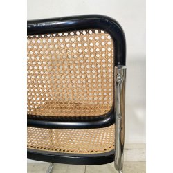 SET 4 SEDIA ACCIAIO CROMATO PAGLIA DI VIENNA DESIGN ANNI 60/70 CHAIR STILE CESCA