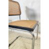 SET 4 SEDIA ACCIAIO CROMATO PAGLIA DI VIENNA DESIGN ANNI 60/70 CHAIR STILE CESCA