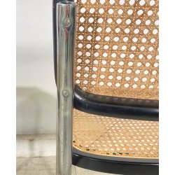 SET 4 SEDIA ACCIAIO CROMATO PAGLIA DI VIENNA DESIGN ANNI 60/70 CHAIR STILE CESCA