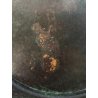 ANTICA BOWL CIOTOLA con COPERCHIO OTTONE OSSIDATO PATINA ART DECO ø 19,5 cm